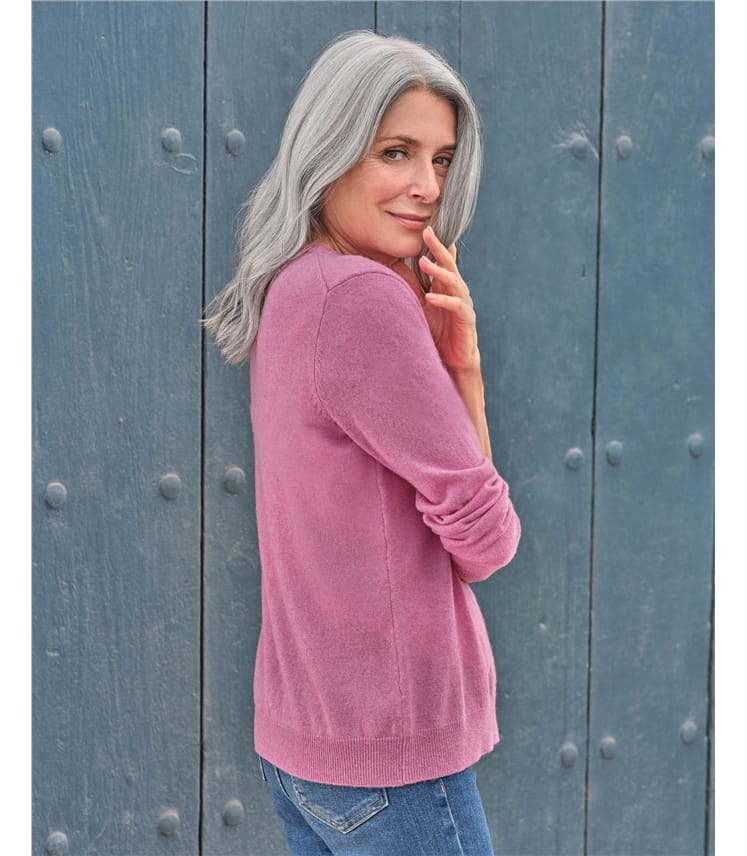 Cashmere Merino Crew Neck Cardigan