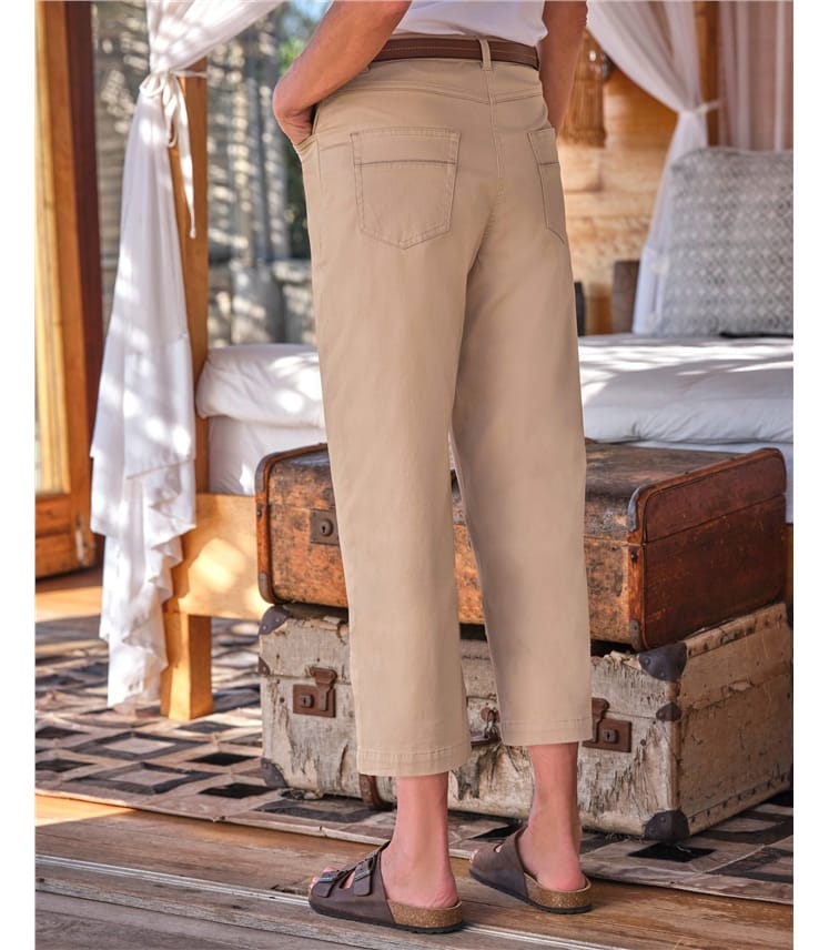  Pantalon chino court à coupe décontractée