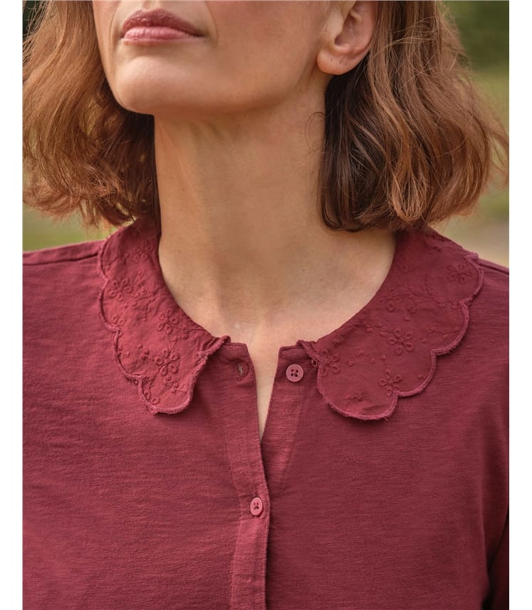 Top en jersey à collier pétale