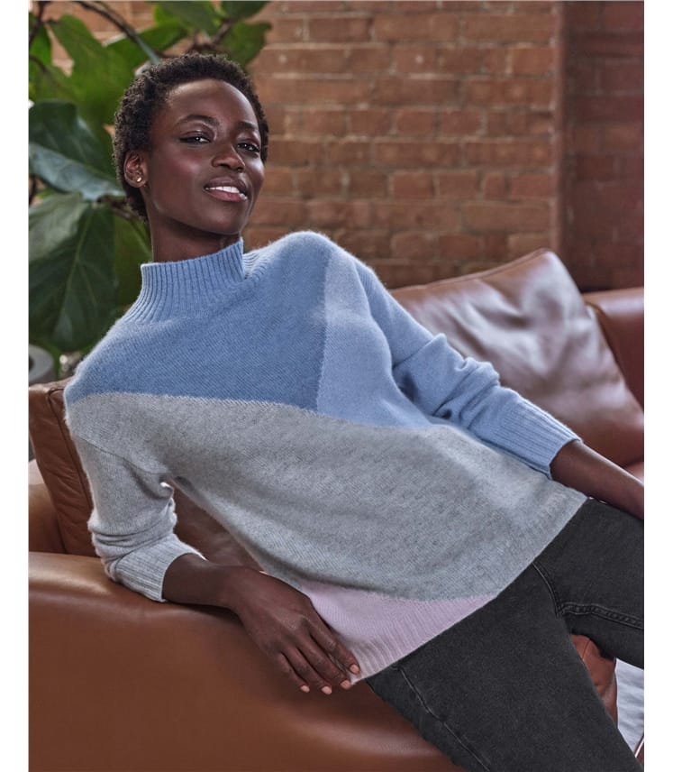 Lofty Diagonal Intarsia Sweater