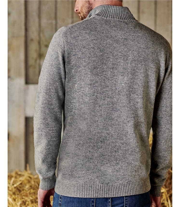 Pull à encolure zippée - Homme -Laine d’agneau certifiée 100% RWS