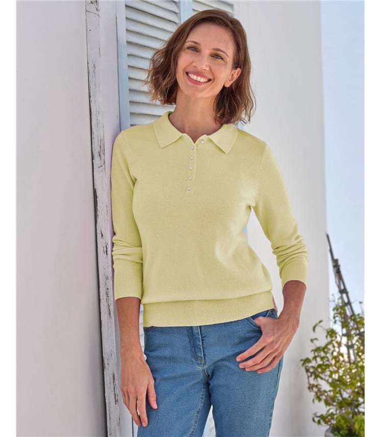 Polo en maille - Femme - Cachemire & Mérinos