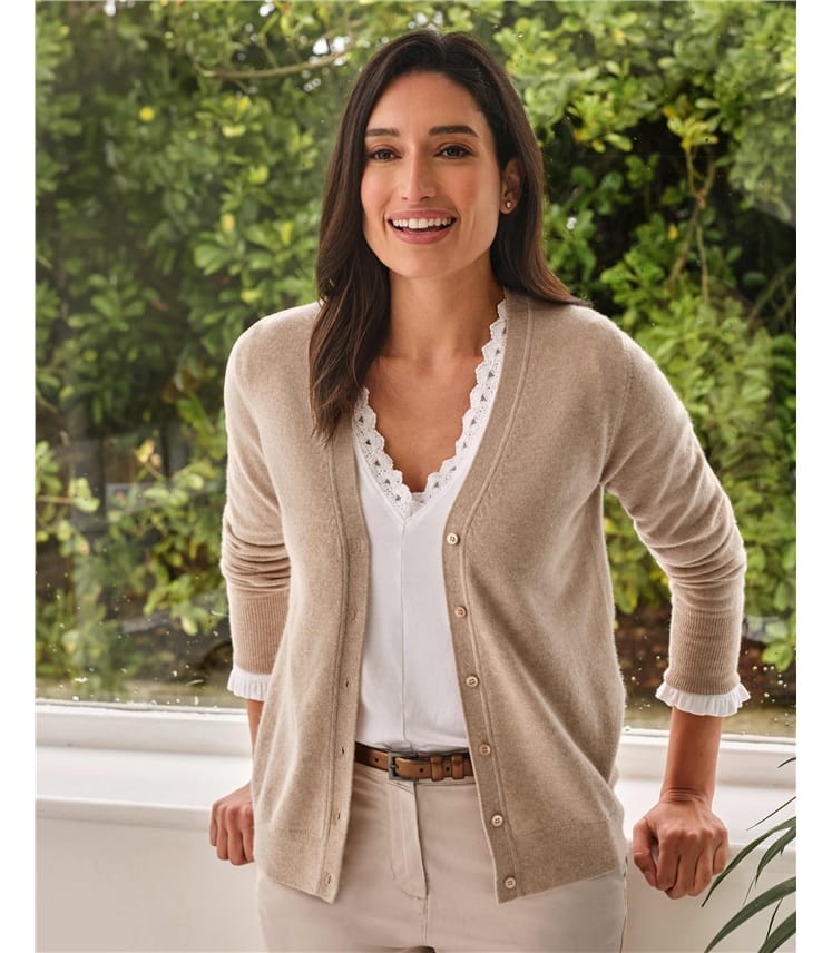 Cashmere v neck cardigan women's best sale