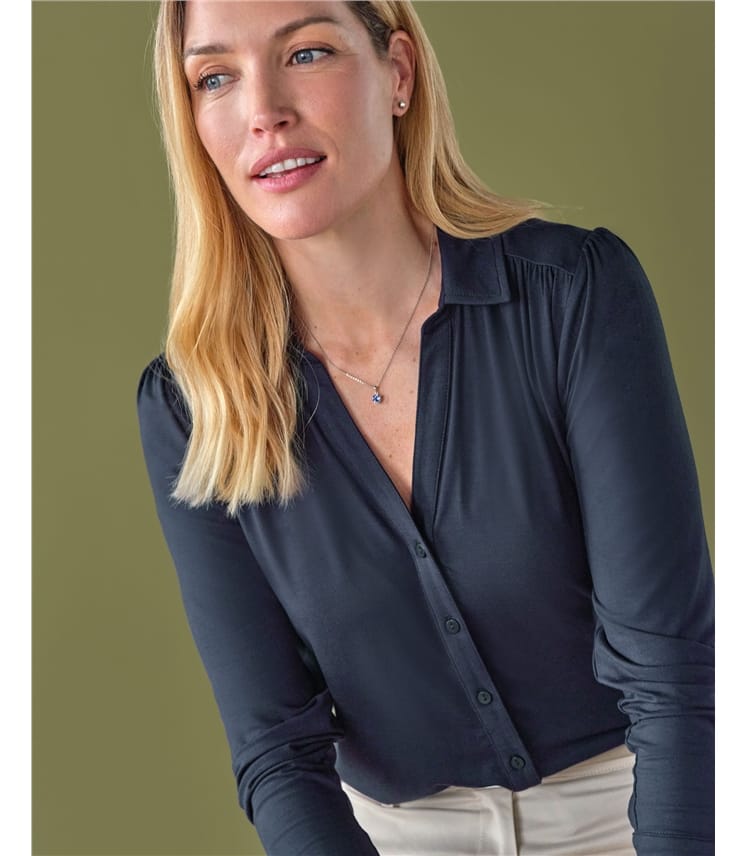 Viscose Jersey V Neck Shirt