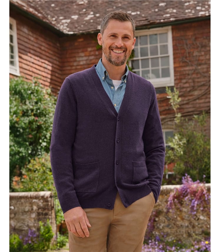 Cardigan à col V - Homme - Cachemire & Mérinos