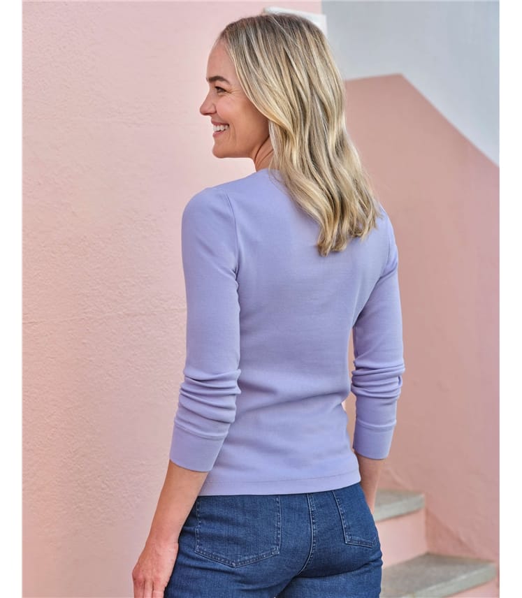 Rundhals-Henleyshirt 