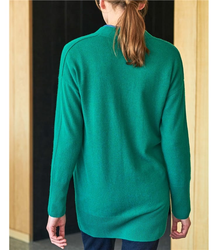 Emerald Cashmere Boyfriend Cardigan WoolOvers UK