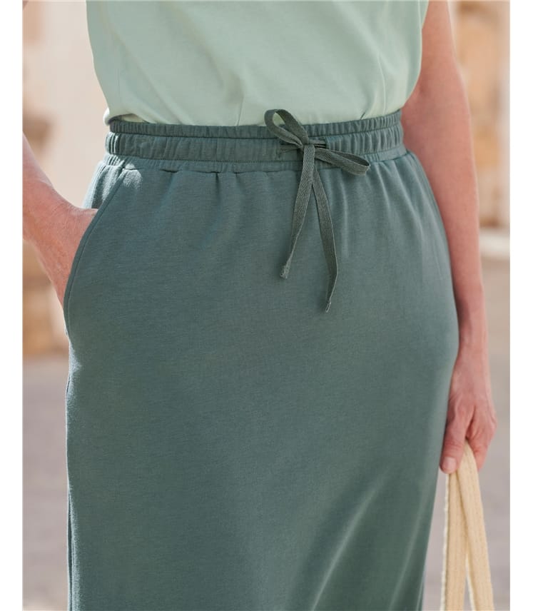 Elastic waist sale jersey skirt