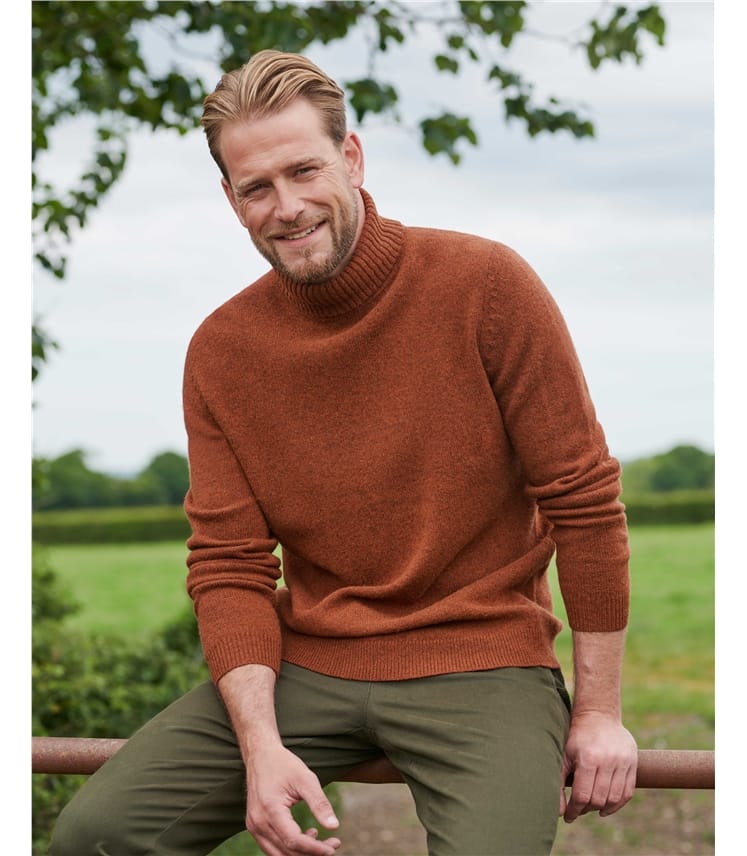 Rust colored 2025 turtleneck sweater