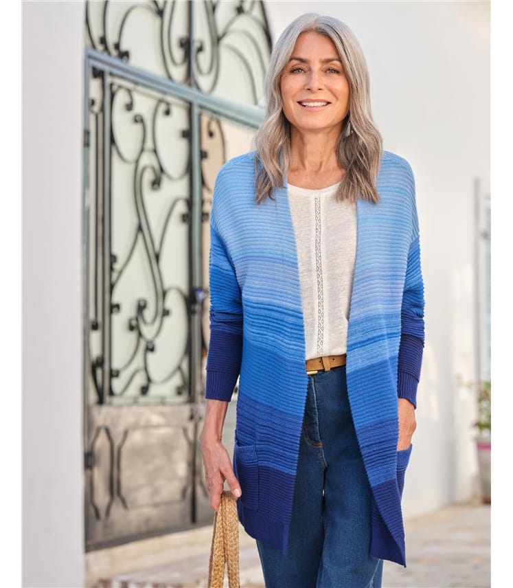 Textured Ombre Color Cardigan
