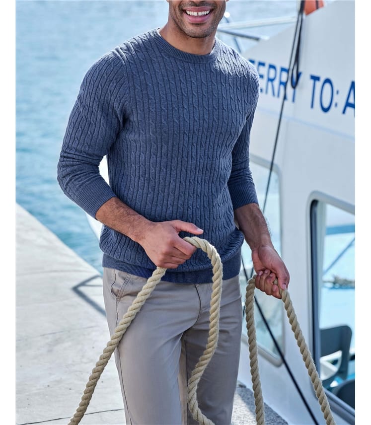 Cashmere and Merino Cable Jumper