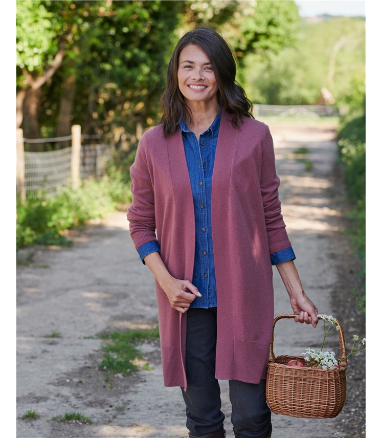 Gilet long ouvert - Femme - Cachemire & mérinos