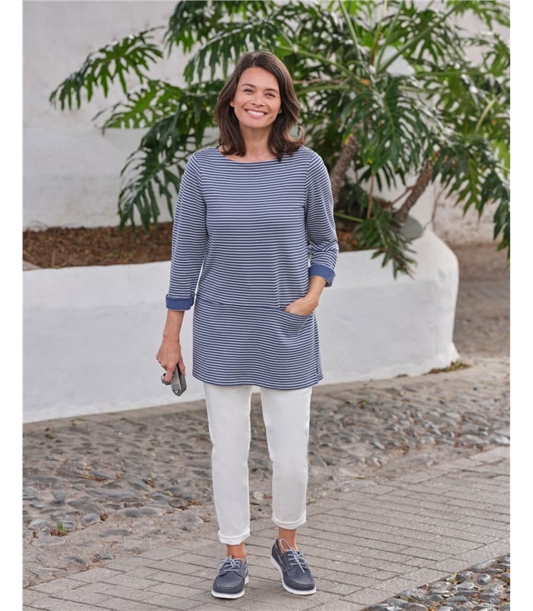 Tunique à manches contrastées - Femme - Pur Coton