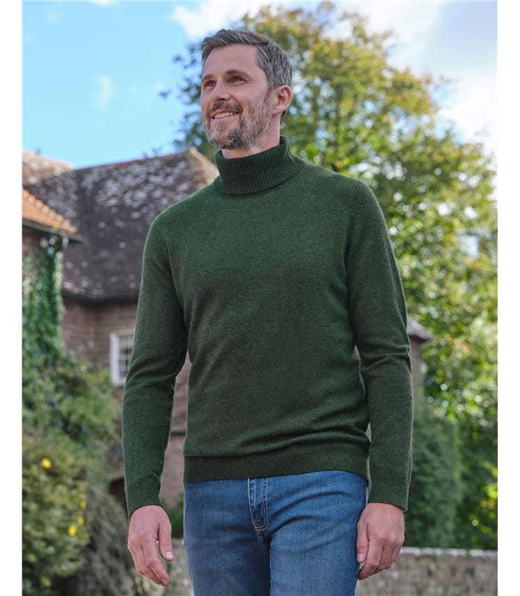 Cashmere and Merino Polo Neck Jumper