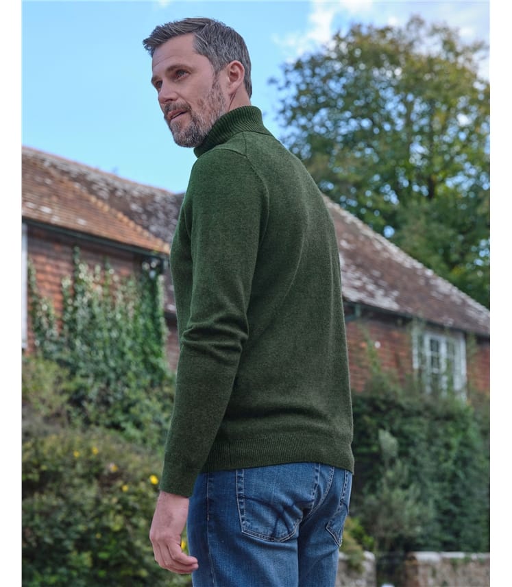 Cashmere and Merino Polo Neck Jumper