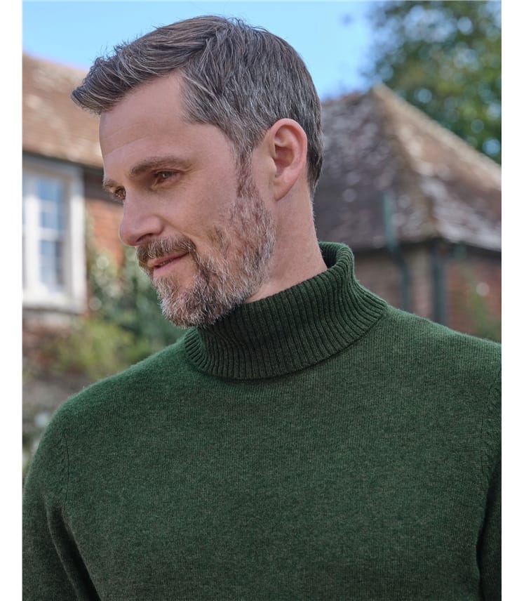 Cashmere and Merino Polo Neck Jumper