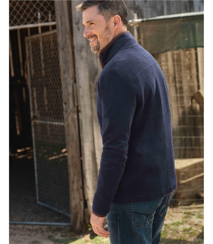 Fleece-Pullover mit kurzem Reißverschluss