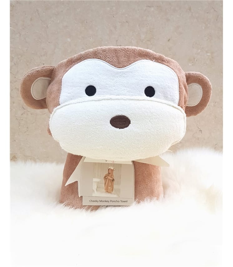Cheeky Monkey Toddler Poncho Towel