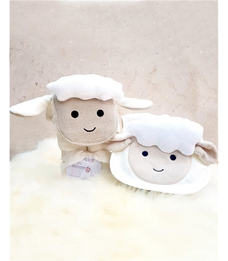 Spring Lamb Baby Towel Gift Set