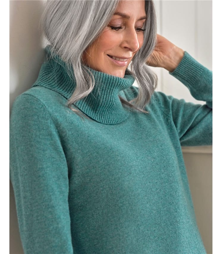 Cashmere And Merino Long Sleeve Cowl Neck Jumper