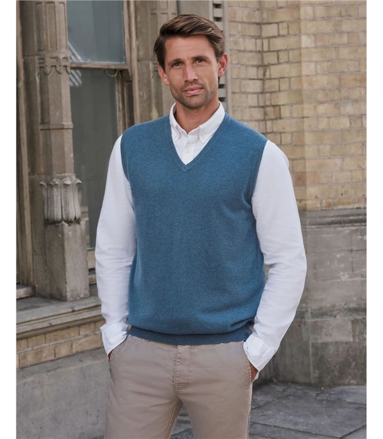Scottish Teal | Mens Cashmere Vest | WoolOvers US