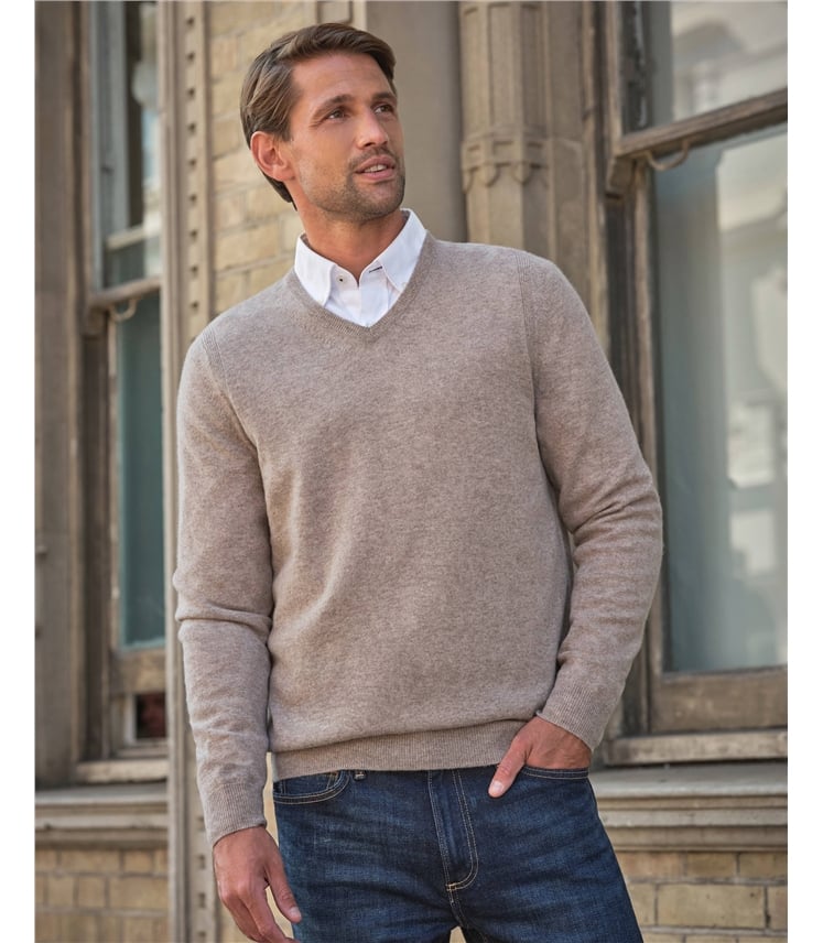 Mens Cashmere V Sweater