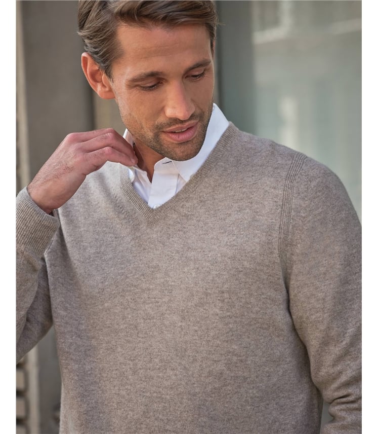Mens Cashmere V Sweater