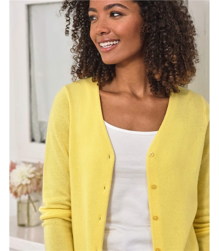 Cashmere Merino Classic V Neck Cardigan