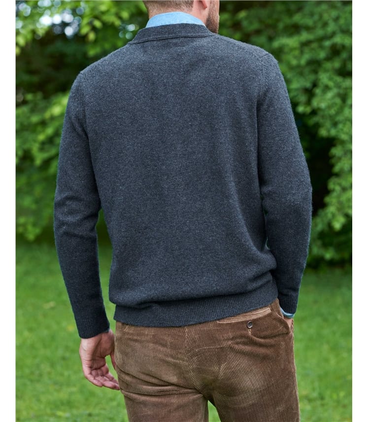 Mens Lambswool V Neck Cardigan