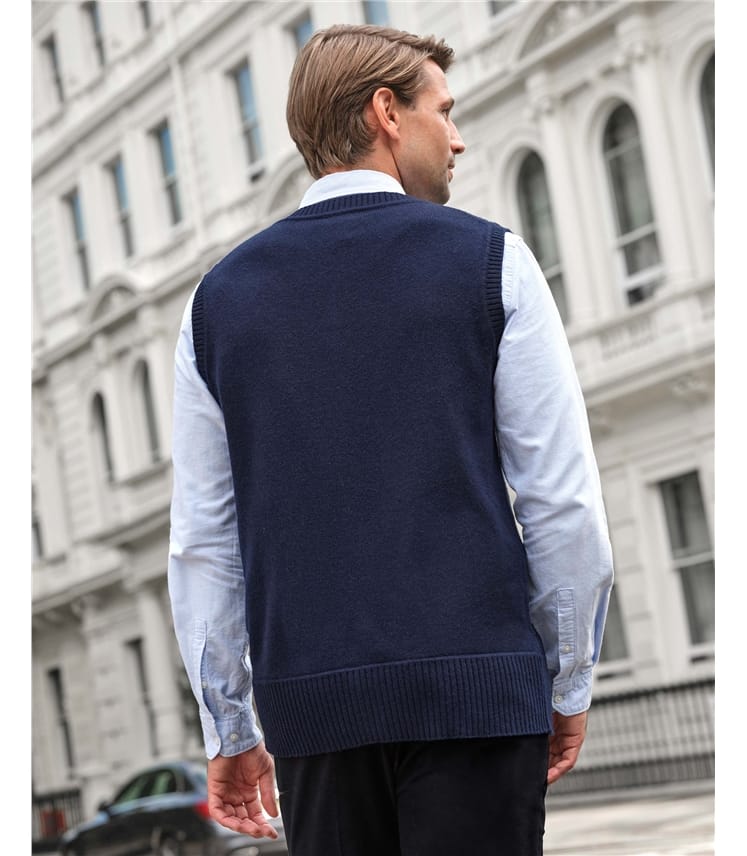 Mens Cashmere Button Through Vest