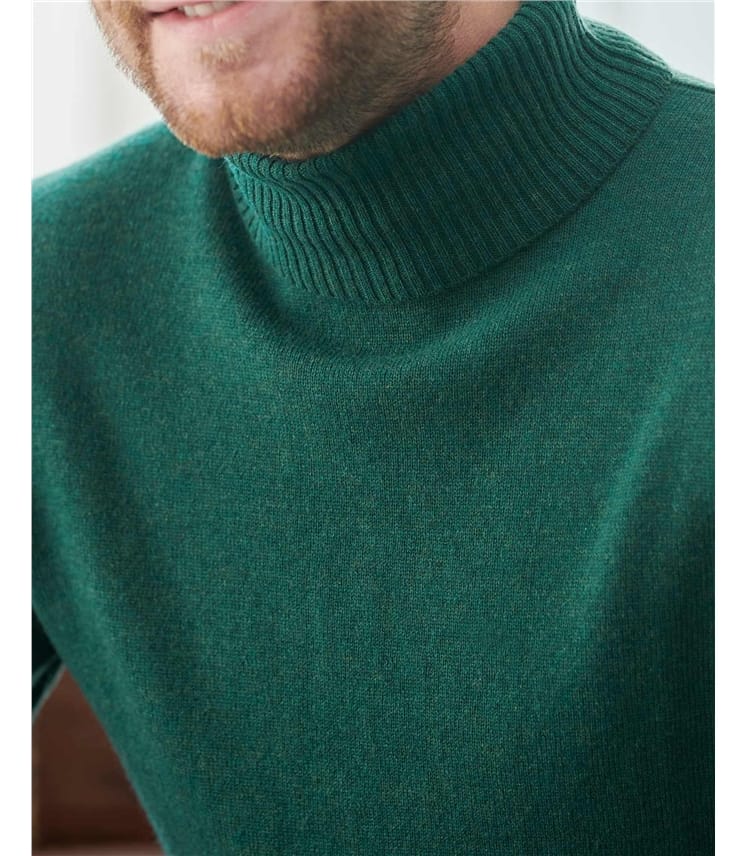 Cashmere and Merino Polo Neck Jumper