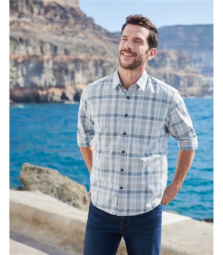 Ocean Blue | Sunkissed Check Shirt | WoolOvers UK