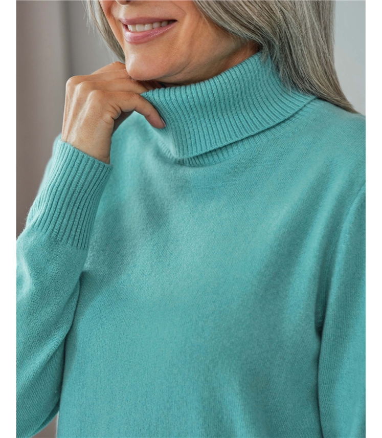 Luxurious Cashmere Boxy Polo Neck Jumper