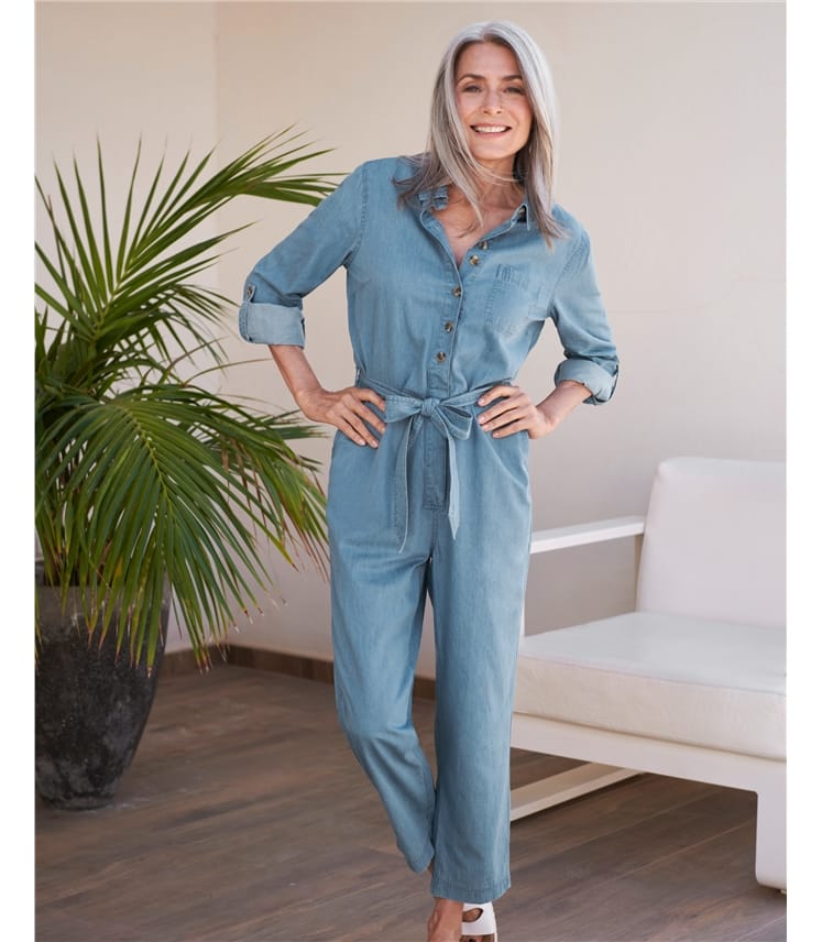 Chambray Denim Jumpsuit