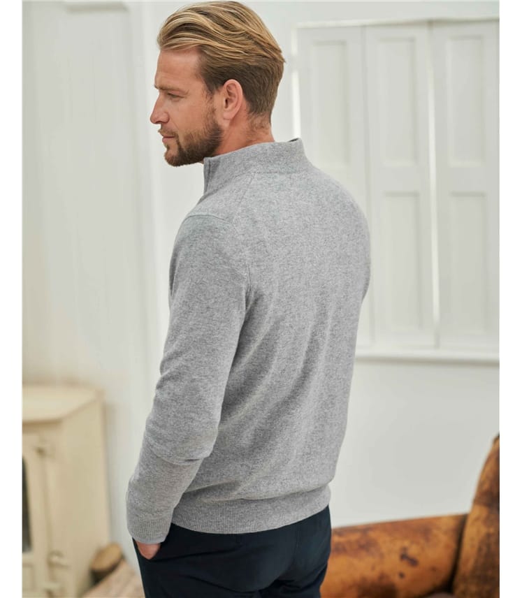 Pure Cashmere Zip Neck Sweater