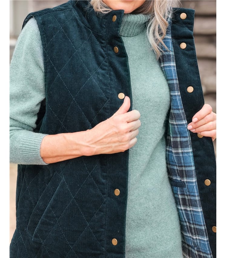 Soft Quilted Reversible Cord Vest