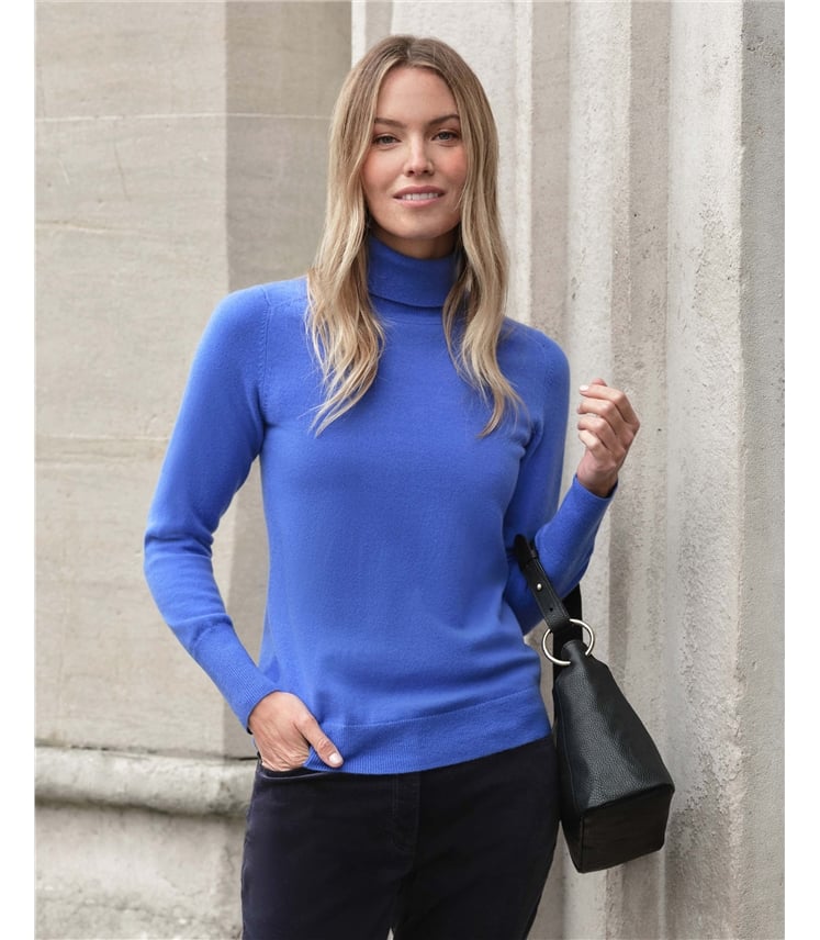 Womens Cashmere Polo Neck Sweater