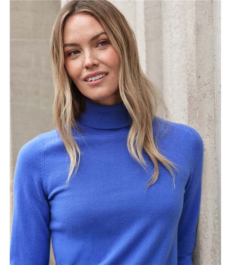 Womens Cashmere Polo Neck Sweater
