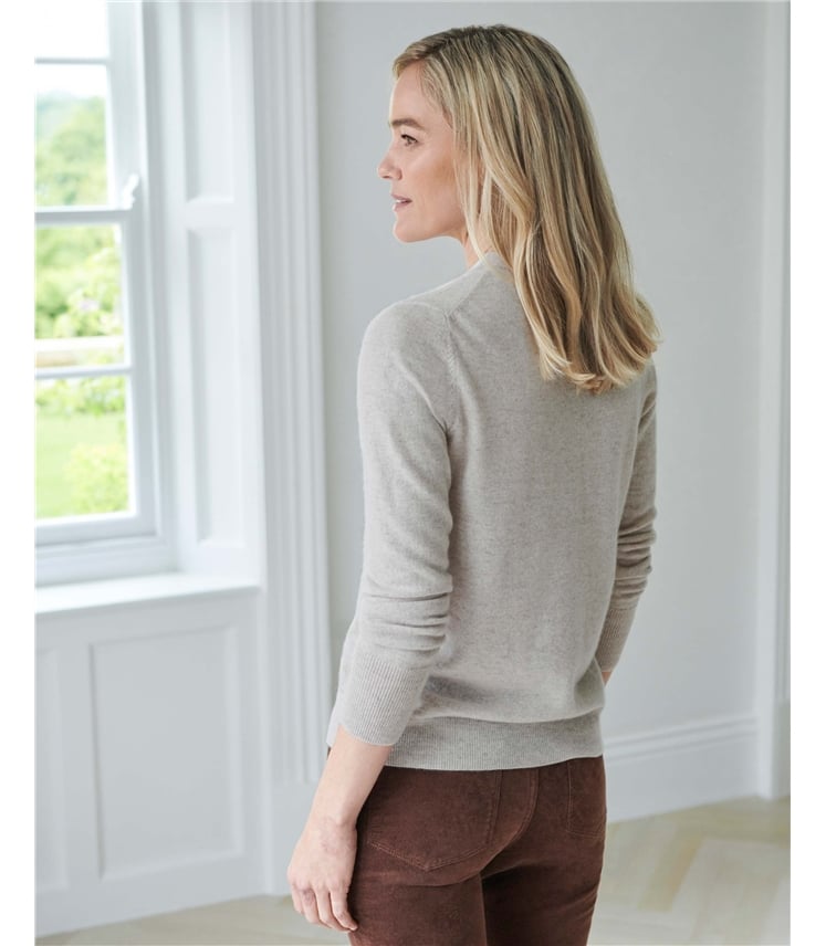 Kaschmir Strickjacke mit V-Ausschnitt