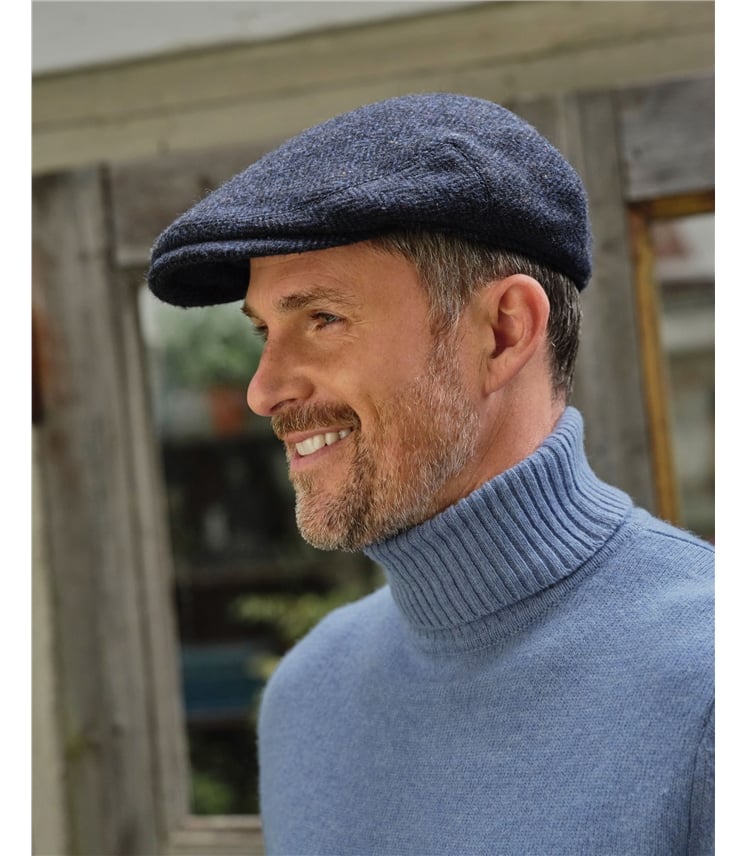 Flache Kappe mit Schottenmuster aus reiner Wolle für Herren