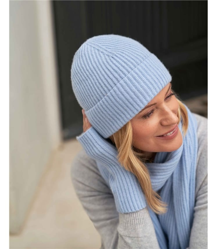 Bonnet côtelé - Femme - Pur Cachemire