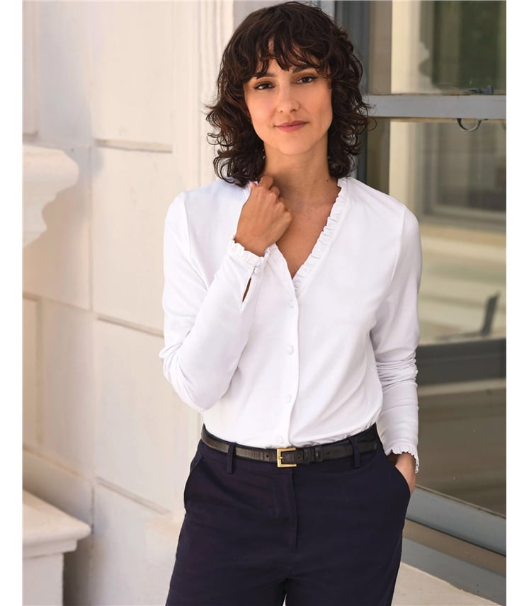 Frill V Neck Top