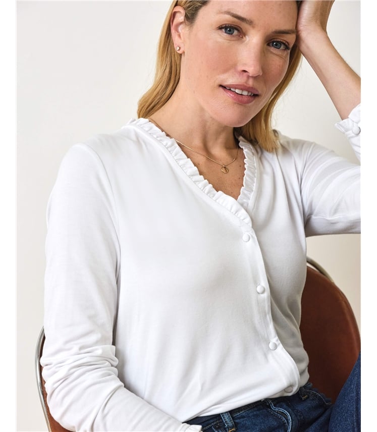 Frill V Neck Top