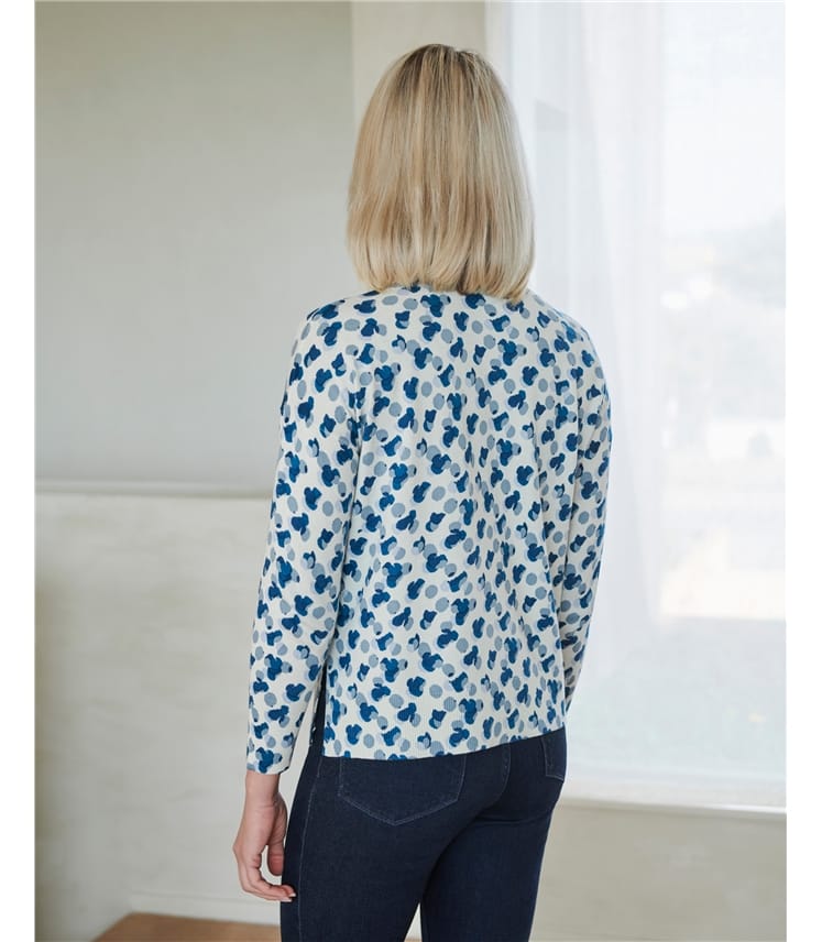Spot Print | Wool/Cotton Printed Sweatshirt | WoolOvers UK