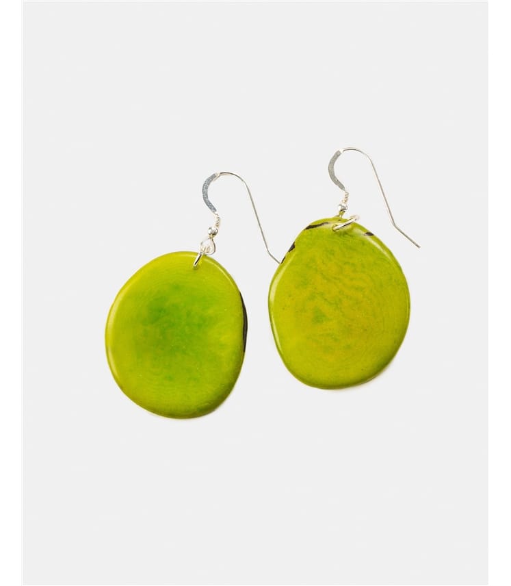 Folha Tagua Nut Earrings