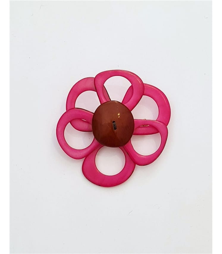 Tagua Flower Brooch