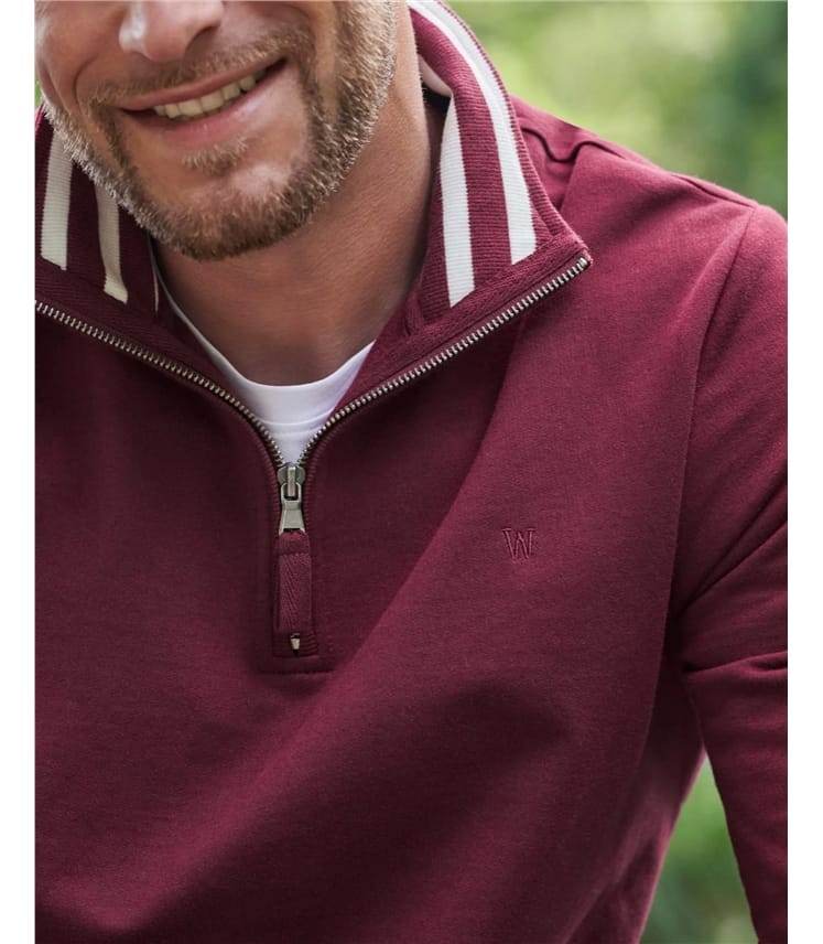Cotton Half Zip Jumper