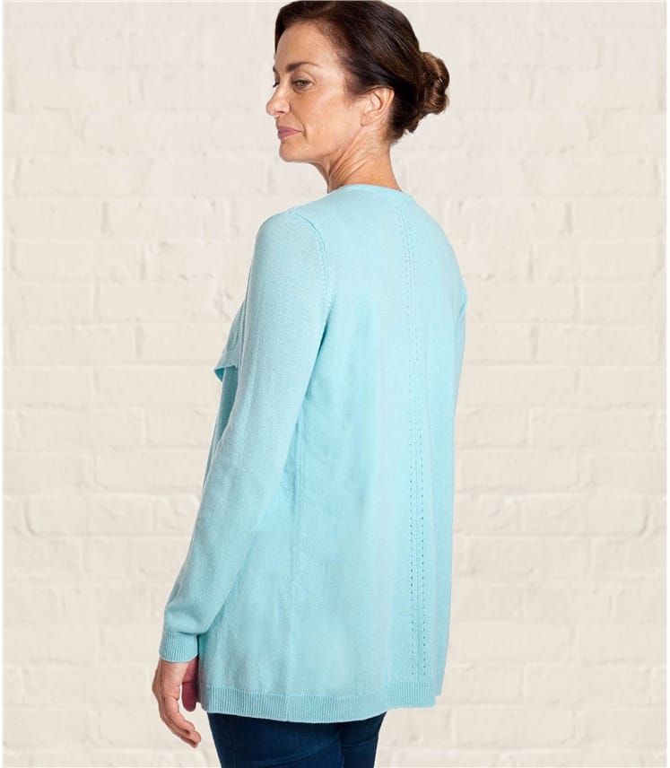 Aqua | Womens Cashmere & Merino Waterfall Cardigan | WoolOvers US