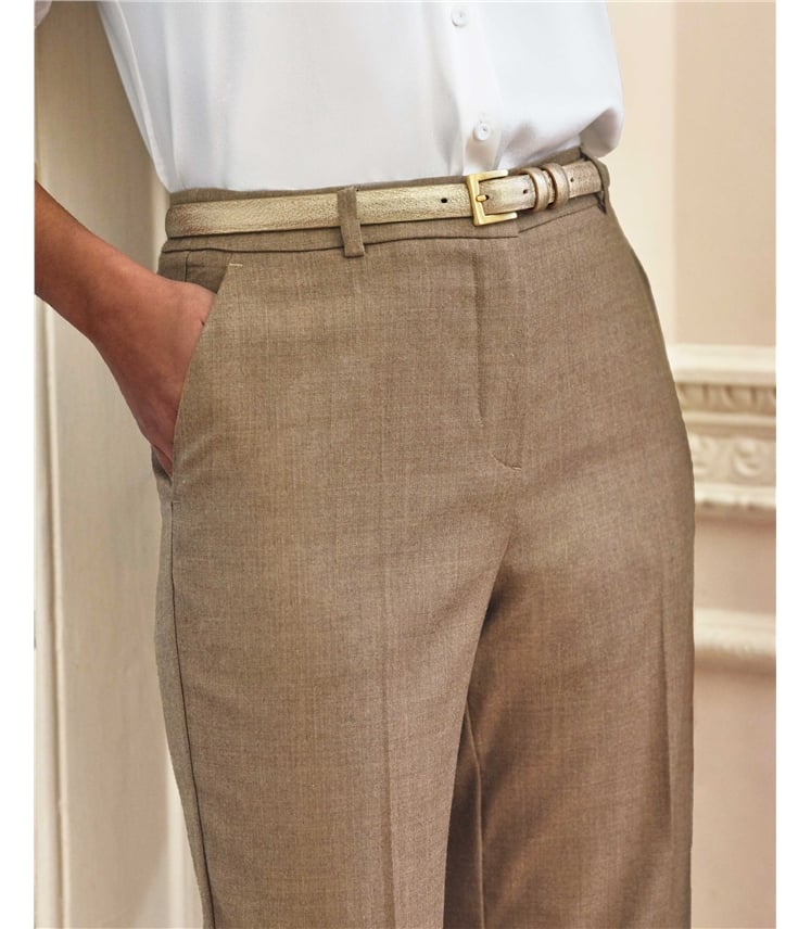 Wool Blend High Waist Trouser