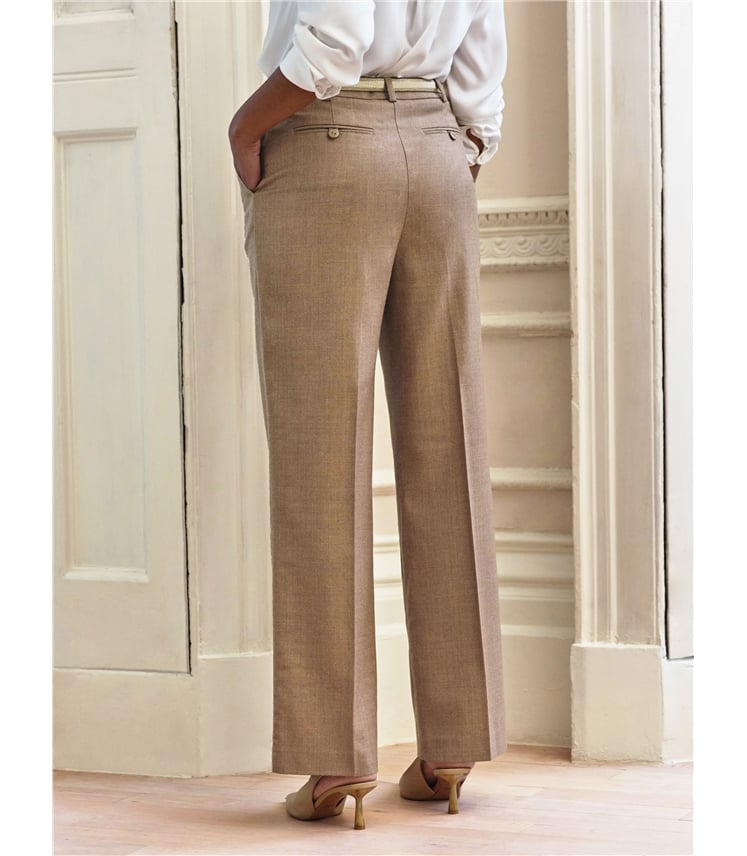 Wool Blend High Waist Trouser